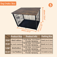 Vente en gros de grandes cages pour animaux de compagnie, meubles de cage pour chiens en bois, chenils avec plateau en plastique amovible