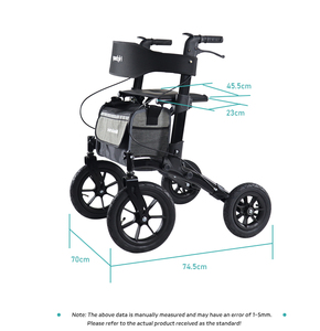 Déambulateur pliant en aluminium pour extérieur, avec accoudoirs médicaux réglables en hauteur, certifié CE ISO, capacité de 180 kg, pour personnes âgées/handicapées - Product Image 5