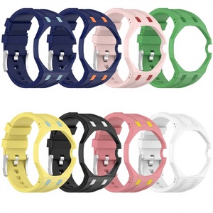 Bracelet en silicone anti-rayures de qualité supérieure, adapté au bracelet intégré Swatch Pop, style chêne de luxe, à dégagement rapide, bracelet de sport bicolore - Product Image 3
