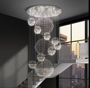 Plafond Pendentif Grand Hôtel Moderne Salon De Luxe Vintage Long Escalier Led Lustres En Cristal - Product Image 3