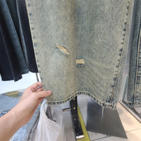 Nouvelle collection automne 2026 – Jean rétro déchiré taille haute coupe large décontracté chic pour femme – Vente en gros
