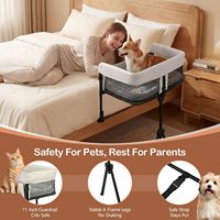 Lit pour animaux de compagnie surélevé, lit pour chien à hauteur réglable avec coussin lavable pour petit chien ou chat, utilisation en intérieur