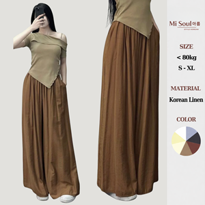 Women Breathable Velvet <b>Lace</b> Yarn Dyed Wide Leg Drawstring <b>Elastic</b> Waist Summer Casual Pants OEM - Product Image 3