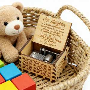 Caja de Música de Madera Personalizada, Diseño Moderno y Simple en Forma de Corazón, Madera Contrachapada de Álamo, Manivela Manual, 30s de Duración de Sonido, Regalo Ideal - Product Image 4