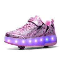 Patins à roulettes invisibles rechargeables universels pour adultes, patins à glace d'été, chaussures à roulettes doubles en caoutchouc, chaussures de sport pour hommes, femmes et enfants