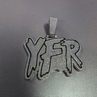 Pendentif personnalisé YFR avec lettres en zircon 3D 5A, style hip-hop, chaîne à maillons pour hommes, fabriqué sur mesure