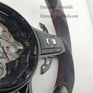 Volante Deportivo Popular al por Mayor de Fibra de Carbono y Alcántara con LED para Volkswagen Golf 7.5 GTI - Product Image 3