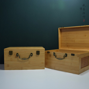 Bamboo <b>Box</b> Rectangle Custom Made Wood Material General Packaging With Handle For Tea <b>Coffee</b> <b>Gift</b> Storage - Product Image 1