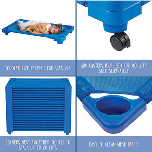 Letto per Bambini Colorato <span class=keywords><strong>Montessori</strong></span>, Culla per Asilo, Arredamento Scolastico, Letto in Legno per Bambini per Aula e Asilo Nido - Product Image 2