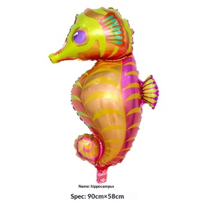 ลูกโป่งฟอยล์อะลูมิเนียมลายสัตว์ทะเลขนาดใหญ่ พิมพ์ลายกราเวียร์ รูปปลาหมึก ม้าน้ำ ปลา สำหรับตกแต่งงานปาร์ตี้วันเกิดธีมชายหาด - Product Image 3
