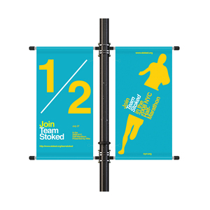 Tùy Chỉnh Đèn Đường Ánh Sáng Quảng Cáo Hiển Thị Cờ Ánh Sáng Cực Cờ Và Biểu Ngữ Ngoài Trời 18Oz Vinyl Biểu Ngữ Với Khung Phần Cứng - Product Image 1