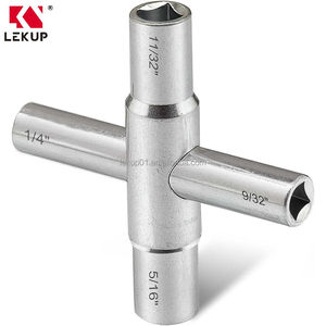 Clé multifonctionnelle en acier <span class=keywords><strong>pour</strong></span> <span class=keywords><strong>robinet</strong></span> à 4 voies avec tailles 1/4 ", 9/32 ", 5/16 ", 11/32 " - Outil de réparation de <span class=keywords><strong>robinet</strong></span> portatif - Product Image 3