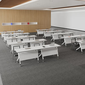 Mesa de Escritório Móvel para Computador, Mesa Dobrável para Sala de Aula, Mesa de Conferência Portátil Moderna com Rodas - Product Image 4