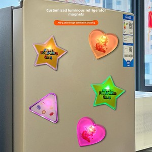 Customized 15-color LED Luminous Acrylic Refrigerator Magnets ROMANCE Style Creative Advertising Promotional Party Supplies
