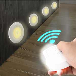 Battery Dimmable Under Cabinet COB <strong>LED</strong> Puck Closets Remote 3 in 1 Round COB Indoor Mini Remote Control <strong>Sticky</strong> Wall <strong>Light</strong> - Product Image 5