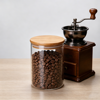 Contenants de stockage en verre écologiques multi-tailles pour épices, grains de café, noix, thé, biscuits, avec couvercles en bambou pour aliments