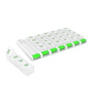 Pastillero de Viaje JUXINDA YH-288 de Plástico de Colores con Serigrafía, Portátil, Desmontable, de Doble Fila, para la Mañana y la Noche - Product Image 2