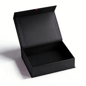 קופסת מתנה מגנטית שחורה יוקרתית, אריזת קופסה מגנטית בהתאמה אישית למתנות יוקרתיות - Product Image 5