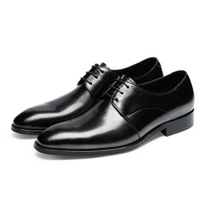 Zapatos de Vestir Oxford Hechos a Mano para Hombre, Formales, de Cuero, Ligeros, Antideslizantes, con Punta en Pico, para Oficina y Carrera Profesional, Entrega en 48 Horas, Transpirables - Product Image 3