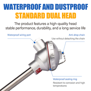 Capteur de <span class=keywords><strong>thermocouple</strong></span> haute précision, acier inoxydable durable, thermopuits IP66 IP67, température haute précision - Product Image 3