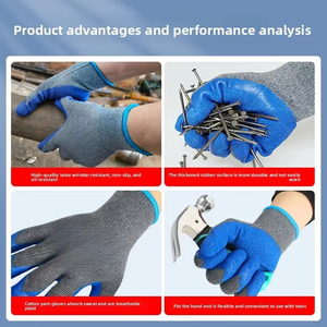 CITICITY Ten-<b>Needle</b> Cotton <b>Yarn</b> Wrinkled Gloves Knit Wrist Cuff Wholesale Wear-Resistant Labor Protection Industrial - Product Image 3