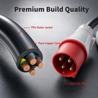 Stasiun Pengisian Daya EV Portabel Tiga Fasa dengan Layar 2,8 inci, Arus yang Dapat Disesuaikan, Kabel 5 meter, Pengisi Daya EV 11kw