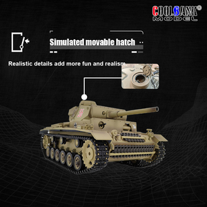 COOLBANK <span class=keywords><strong>1</strong></span>/16ème échelle 3848-<span class=keywords><strong>1</strong></span> Char d'assaut allemand <span class=keywords><strong>Panzer</strong></span> III L RC, modèle de collection pour adultes, cadeau, prend en charge les pièces de modification - Product Image 4