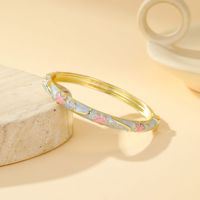 Bracelet en émail cloisonné plaqué or, motif de fleurs roses, réglable, bijoux traditionnels chinois pour femmes
