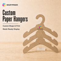Cintres en papier pur personnalisés pour l'affichage de vêtements en magasin, avec papier certifié FSC et impression de logo