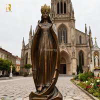 RELONG Sculpture de statue de Notre-Dame de Knock en bronze grandeur nature de haute qualité pour la décoration d'église en plein air