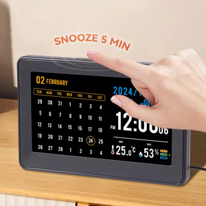 Reloj de Pared Digital Analógico con Calendario Electrónico, Estilo Moderno de Fábrica, Multifunción, Temperatura, Humedad, Pantalla Grande, Radio, Alarma - Product Image 5