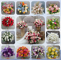 NIKA Factory - Grande boule de fleurs en soie noire faite à la main pour les événements de mariage, centre de table