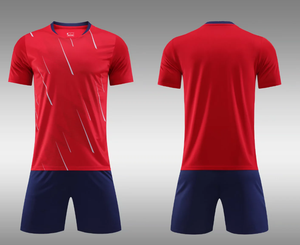 Men's Red Soccer Jersey Set Short Sleeve Moisture Wicking Crew Neck Polyester Sportswear All Seasons <b>Athletic</b> Fit - Product Image 5