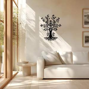 งานศิลปะตกแต่งผนังรูปกางเขนโลหะ - ศิลปะตกแต่งผนังรูปพระเยซูพร้อมต้นไม้แห่งชีวิต ของตกแต่งคริสเตียนรูปกางเขนสำหรับห้องนั่งเล่น ห้องนอน โบสถ์ และตกแต่งบ้าน - Product Image 5