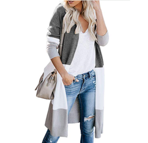 Di alta Qualità Delle Donne di Lavoro A Maglia <span class=keywords><strong>Cardigan</strong></span> Lungo a Blocchi di Colore A Maniche Lunghe Maglione <span class=keywords><strong>Cardigan</strong></span> - Product Image 1