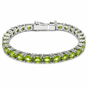 Pulsera de tenis de plata de ley 925 con peridoto y baño de rodio para mujer - Product Image 6