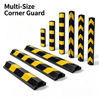Protector de Esquinas Reflectante de Goma de 100 cm, Protector de Pared en Ángulo Recto, Resistente a Impactos de 8 mm y 10 mm, para Garajes, Almacenes y Columnas