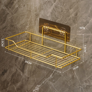 Porte-serviettes de bain pour brosse à dents en métal doré moderne Rangement pour salle de bain Porte-articles de toilette Durable Multifonctionnel - Product Image 6