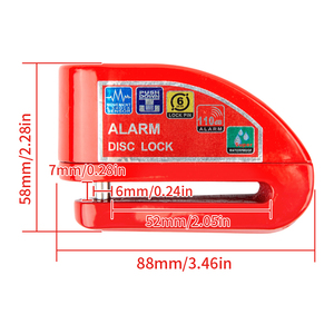 <span class=keywords><strong>Alarm</strong></span> Anti Maling Tahan Air dengan Kunci Kunci Rem Cakram Roda <span class=keywords><strong>Alarm</strong></span> Rem Cakram Sepeda Motor 110dB - Product Image 2