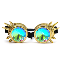 Lunettes de soleil rétro steampunk en gros, lunettes kaléidoscope, lunettes de festival arc-en-ciel diffracté pour la danse et les raves