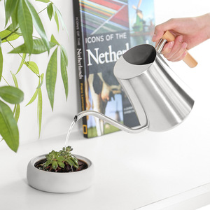 Arrosoir à long bec double orifice avec poignée en bois, débit d'eau réglable, capacité 1L/1.2L, portable pour l'entretien des plantes de jardin et à domicile - Product Image 4