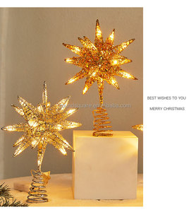 Usine <span class=keywords><strong>De</strong></span> Noël LED Or Fer Arbre Topper Étoile Écologique Lumineux 2AA Batterie Arbre <span class=keywords><strong>De</strong></span> Noël Décoration Ornement <span class=keywords><strong>De</strong></span> Noël - Product Image 6
