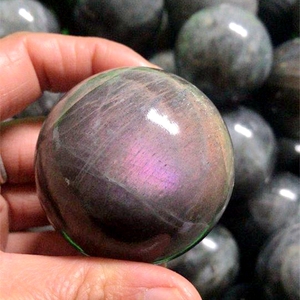 Atacado Personalizado Cristal Roxo Flash <span class=keywords><strong>Labradorite</strong></span> esfera Gemstone Ball Para Cura - Product Image 1