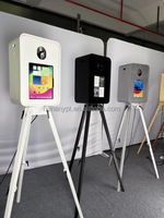 Photomaton rétro en bois YPT avec écran tactile/télécommande Bluetooth/Wi-Fi pour smartphones/iPad/appareil photo reflex, impression en libre-service