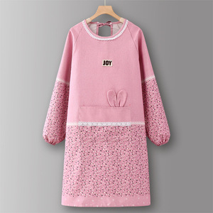 Phụ Nữ Của Dài Tay Nhà Bếp Tạp Dề Cà Phê Cửa Hàng Đặc Biệt Bông Áo Quần Áo Làm Việc Mới Cho Bữa Ăn Tối Mạng Màu Đỏ Cùng Một Vải Bib - Product Image 6