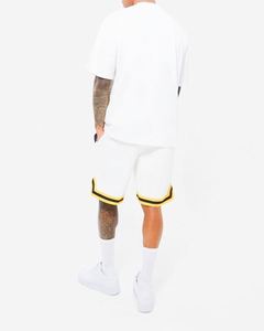 Ensemble de survêtement de sport en coton blanc oversize pour le basketball, comprenant un t-shirt et un short - Product Image 2