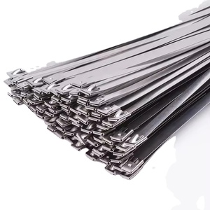 Bridas para cables de acero inoxidable de alta calidad, cerradura de bola, bridas de cremallera de Metal sin recubrimiento, venta al por mayor, bandas, Cables de banda liberables autoblocantes - Product Image 1
