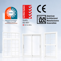 Finestra scorrevole in vinile a ghigliottina singola in PVC/UPVC standard americano NFRC con supporto da magazzino USA e fabbrica Vietnam