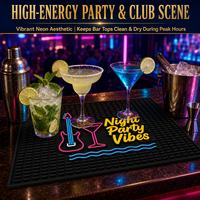 Tapis de bar en PVC personnalisé, tapis de protection pour bar, tapis anti-dérapant multicolore avec logo moulé pour bar à cocktails, bar à bière, pub, bar à domicile