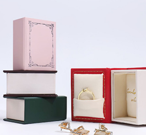 Luxury Handmade Vintage Mini <b>Book</b> Jewelry <b>Box</b> Flip Magnetic Ring <b>Box</b> Velvet Lined Leatherette Paper Lightweight Eco-Friendly - Product Image 6